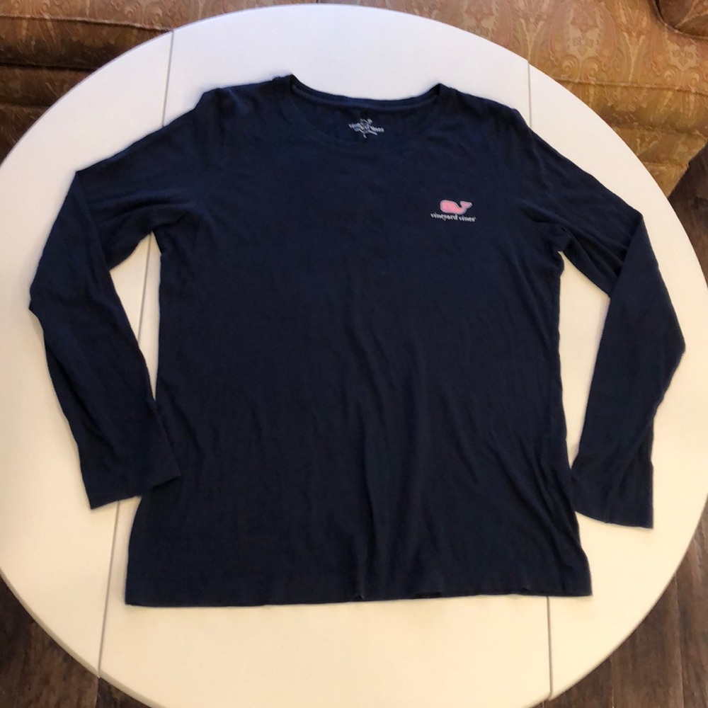 Vineyard Vines Long Sleeve Navy Top Sz L